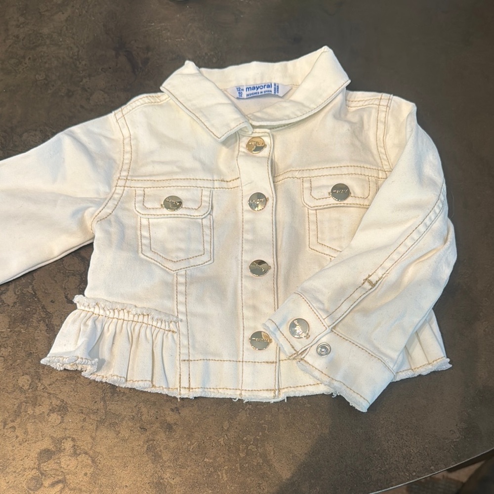 Mayoral Cream Peplum Jacket